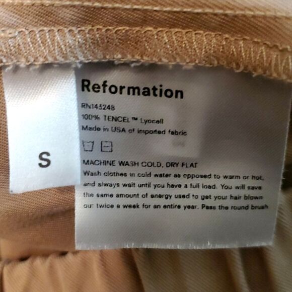 REFORMATION Montana High‎ Waist Utility Jogger Pants Tencel Khaki Tan Size Small - Picture 7 of 7